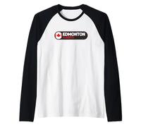 Edmonton Logo Emblem - Edmonton Alberta Canada Raglan Baseball Tee