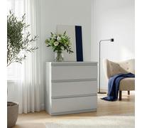 Edmore 3 Drawer Chest In Light Grey, Grey