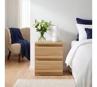 Edmore Bedside Cabinet - 2 Drawer - Light Oak