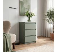 Edmore Bedside Cabinet - 3 Drawer - Sage Green