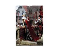 Edmund Blair Leighton Paintings Wall Art Poster Prints A Little Prince Likely in Time to Bless A Royal Throne Decorative Painting Canvas Wall Art Living Rooms Bedroom Painting 24x36inch(60x90cm)