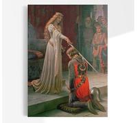Edmund Blair Leighton The Accolade | Victorian Romanticism Painting, Vintage Chivalry Print, Fine Wall Art, Medieval Poster Artwork Pictures