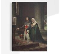 Edmund Blair Leighton The Dedication | Vintage Print, Historical Knight Painting, Christian Prayer Wall Art, Poster, Picture, Home Decor