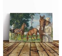 Edmund C. Tarbell Horses Canvas Print | Gallery Wrapped 30mm Frame Wall Art | 30x20 inches | Ready to Hang | Modern Animals Picture | Living Room Bedroom Lounge Office