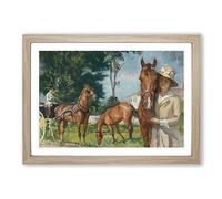 Edmund C. Tarbell Horses Framed Print | A2 Oak Framed Wall Art | Ready to Hang | Modern Animal Picture | Living Room Bedroom Lounge Office