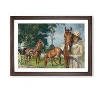 Edmund C. Tarbell Horses Framed Print | A2 Walnut Framed Wall Art | Ready to Hang | Modern Animal Picture | Living Room Bedroom Lounge Office