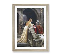 Edmund Leighton God Speed Classic Painting Framed Print | A4 Oak Framed Wall Art | Ready to Hang | Classic Historical Picture | Living Room Bedroom Lounge Office