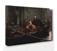 Edmund Leighton in Time of Peril Canvas Print | Gallery Wrapped 30mm Frame Wall Art | 30x20 inches | Ready to Hang | Modern Picture | Living Room Bedroom Lounge Office