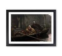 Edmund Leighton in Time of Peril Framed Print | A2 Oak Framed Wall Art | Ready to Hang | Modern Nature Picture | Living Room Bedroom Lounge Office