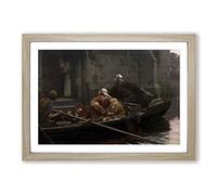 Edmund Leighton in Time of Peril Framed Print | A2 Oak Framed Wall Art | Ready to Hang | Modern Nature Picture | Living Room Bedroom Lounge Office