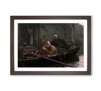 Edmund Leighton in Time of Peril Framed Print | A2 Walnut Framed Wall Art | Ready to Hang | Modern Nature Picture | Living Room Bedroom Lounge Office