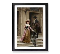 Edmund Leighton My Next-Door Neighbour Framed Print | A2 Oak Framed Wall Art | Ready to Hang | Modern Nature Picture | Living Room Bedroom Lounge Office