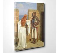 Edmund Leighton The Shadow Canvas Print | Gallery Wrapped 30mm Frame Wall Art | 30x20 inches | Ready to Hang | Modern Picture | Living Room Bedroom Lounge Office