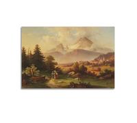 Edmund Mahlknecht Painter's Artwork Mountain Landscape with The Watzmann Posters Art Print Wall Photo Paint Hanging Picture Family Bedroom Decor 12x18inch(30x45cm)