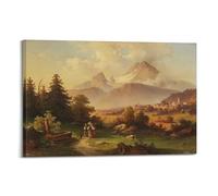 Edmund Mahlknecht Painter's Artwork Mountain Landscape with The Watzmann Posters Picture Print Wall Art Canvas Decor Homes Decorative 24x36inch(60x90cm)