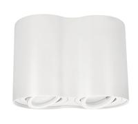 EDO Adjustable Double Round Surface Mounted Ceiling Spotlight White SKAND 2 - Modern Aluminium GU10 Downlight - Ceiling Light for Living Room, Kitchen, Hallway, Bedroom, Office