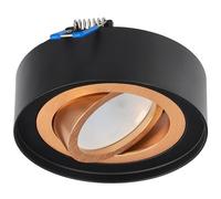 EDO Adjustable Round Recessed Ceiling Spotlight Black and Gold SKAND MINI - Modern Aluminium Compatible GU10 Downlight ø95x30mm- Flush Mount Ceiling Light for Living Room, Kitchen, Hallway, Bedroom