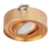 EDO Adjustable Round Recessed Ceiling Spotlight Gold SKAND MINI - Modern Aluminium Compatible GU10 Downlight ø95x30mm- Flush Mount Ceiling Light for Living Room, Kitchen, Hallway, Bedroom, Office