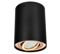 EDO Adjustable Round Surface Mounted Ceiling Spotlight Black and Gold SKAND 1 - Modern Aluminium GU10 Downlight Ø95x125mm - Ceiling Light for Living Room, Kitchen, Hallway, Bedroom, Office