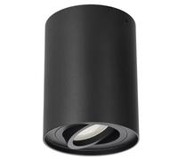 EDO Adjustable Round Surface Mounted Ceiling Spotlight Black SKAND 1 - Modern Aluminium GU10 Downlight Ø95x125mm - Ceiling Light for Living Room, Kitchen, Hallway, Bedroom, Office