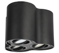 EDO Adjustable Triple Round Surface Mounted Ceiling Spotlight Black SKAND 3 - Modern Aluminium GU10 Downlight - Ceiling Light for Living Room, Kitchen, Hallway, Bedroom, Office