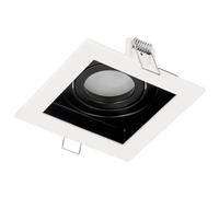 EDO Modern Ceiling recessed lamp RUTEN 1-Point Ceiling Square lamp White and Black Aluminium Ceiling Reflector Swivel Socket GU10 Gx5.3 IP20 EDO777128