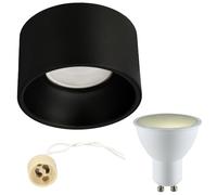 EDO Recessed Ceiling Light ZAMA Black S Mini Round Downlight 5,5W LED 3000K Warm 500lm GU10 230V - Ø85*50mm Mounting Frame, Single Spotlight Ceiling Lamp for Living Room, Bedroom, Kitchen