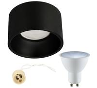 EDO Recessed Ceiling Light ZAMA Black S Mini Round Downlight 5,5W LED 4000K Neutral 500lm GU10 230V - Ø85*50mm Mounting Frame, Single Spotlight Ceiling Lamp for Living Room, Bedroom, Kitchen