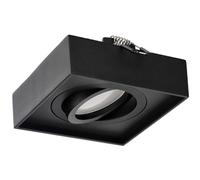 EDO Recessed Ceiling Spot PALLAD 1 MINI Square Ceiling Spotlight Downlight GU10 Black Spot Ceiling Light Spotlight Recessed Lamp Adjustable Spot Aluminium Living Room Kitchen Bedroom