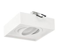 EDO Recessed Ceiling Spot PALLAD 1 MINI Square Ceiling Spotlight Downlight GU10 White Spot Ceiling Light Spotlight Recessed Lamp Adjustable Spot Aluminium Living Room Kitchen Bedroom