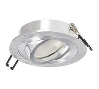 EDO Recessed luminaire Recessed spot Ceri 1 OV Sliver swivelling Recessed Ceiling spot Round Silver Cut Spotlight Recessed Ceiling lamp Recessed Aluminium Ceiling spot EDO777140