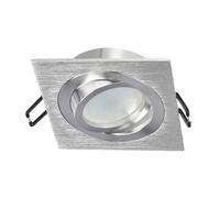 EDO Recessed luminaire Recessed spot Ceri 1 SQ Sliver swivelling Recessed Ceiling spot Square Silver Cut Spotlight Recessed Ceiling lamp Recessed Aluminium Ceiling spot EDO777137