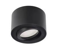 EDO Round Surface-Mounted Ceiling Spotlight ZALDA OV Black, Modern Adjustable Ceiling Spot - Ø80*50mm, 230V Downlight, Aluminium Lamp, Spot for Living Room, Bedroom, Kitchen (not incl. Bulb)
