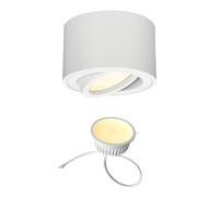 EDO Round Surface-Mounted Ceiling Spotlight ZALDA OV White, Modern Adjustable Ceiling Spot 4,8W LED 3000K Warm 500lm LED Insert Module 230V - Ø80*50mm, Downlight, Aluminium Lamp