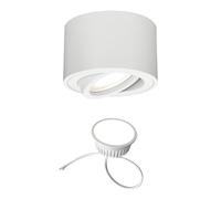 EDO Round Surface-Mounted Ceiling Spotlight ZALDA OV White, Modern Adjustable Ceiling Spot 4,8W LED 4000K Neutral 500lm LED Insert Module 230V - Ø80*50mm, Downlight, Aluminium Lamp