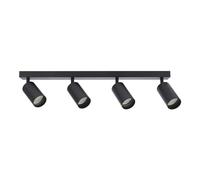 EDO Spotlight Ceiling Light Rotatable GU10 MALGA Black 4 Way Lights, GU10 Bulb Base, Black Spot Light Bar Indoor, Adjustable Light Ceiling Spot Lamp for Kitchen Bedroom Hallway, Bulb Not Included