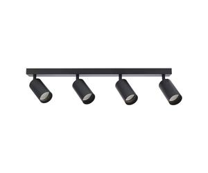 EDO Spotlight Ceiling Light Rotatable GU10 MALGA Black 4 Way Lights, GU10 Bulb Base, Black Spot Light Bar Indoor, Adjustable Light Ceiling Spot Lamp for Kitchen Bedroom Hallway, Bulb Not Included