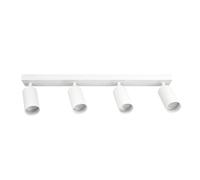 EDO Spotlight Ceiling Light Rotatable GU10 MALGA White 4 Way Lights, GU10 Bulb Base, White Spot Light Bar Indoor, Adjustable Light Ceiling Spot Lamp for Kitchen Bedroom Hallway, Bulb Not Included