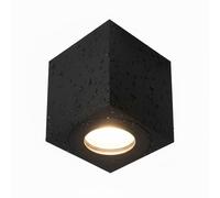 EDO Surface-Mounted Ceiling Downlight GU10 Larks Black - IP44 Adjustable Bathroom Ceiling Light - Square Spot Lamp Aluminium 80x80x95 mm - Spotlight for Bathroom Laundry Kitchen Garden Living Room