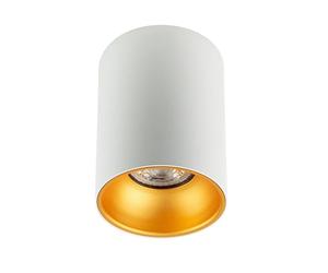 EDO Surface Mounted Downlight GU10 ZAMA Ceiling Light Round - White/Gold Single Reflector, Ceiling Spotlight - Ø80x110mm 230V Luminaire - Aluminium Downlight for Bedroom, Living Room, Kitchen
