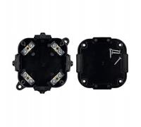 EDO Surface-Mounted Junction Box IP44 Sealed 88x88x40 mm Black, 4-Inlets, Halogen-Free - Connection Box with Terminal Block and Screw Closure Indoor/Outdoor