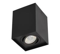 EDO Surface Mounted PALLAD 1 Square Ceiling Spotlight Downlight GU10 Black Surface-Mounted Ceiling Light Spotlight Adjustable Spot Ceiling Spot Aluminium Living Room Kitchen Bedroom