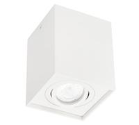 EDO Surface Mounted PALLAD 1 Square Ceiling Spotlight Downlight GU10 White Surface-Mounted Ceiling Light Spotlight Adjustable Spot Ceiling Spot Aluminium Living Room Kitchen Bedroom