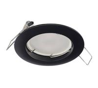 EDO Ziva Black Recessed Ceiling Spotlight - Round, Non-swivelling, Suitable for LED & Halogen