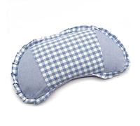 Edomi Buckwheat Hulls Pillows for Sleeping Small Cervical Pillow with Washable Cover Moon Shaped Cooling Pillow Neck Support for Side and Back Sleeper (22x11 inch, Blue)