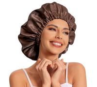 Edoneery Satin Hair Cap for Women Silk Night Cap for Natural Hair, Brown, One Size