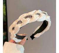 EDONQIAOD Starry Sky Diamond Headband Small Fragrance Hairpin, High Skull Crown, Twisted Headband, Multi-functional Hair Accessory