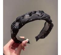 EDONQIAOD Starry Sky Diamond Headband Small Fragrance Hairpin, High Skull Crown, Twisted Headband, Multi-functional Hair Accessory
