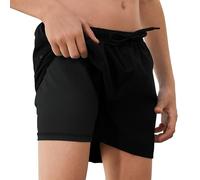 EDOTON Boys Swimming Shorts for Beach Summer Quick Dry Swim Trunks Drawstring Mesh Lining with Pocket 5-16 Years, 8 Years, Black