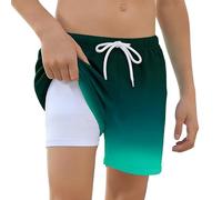 EDOTON Boys Swimming Shorts for Beach Summer Quick Dry Swim Trunks Drawstring Mesh Lining with Pocket 5-16 Years, 8 Years, Gradient Cyan